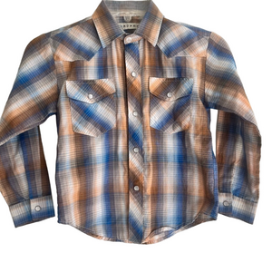 Roper Western Shirt Snap Pearl Buttons Long Sleeves Small 6-7 Unisex